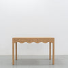 Skoggen Wave Oak Console Table Front Perspective View 1