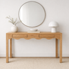 Skoggen Wave Oak Console Table Indoor Perspective View 1