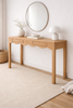 Skoggen Wave Oak Console Table Indoor Perspective View 2