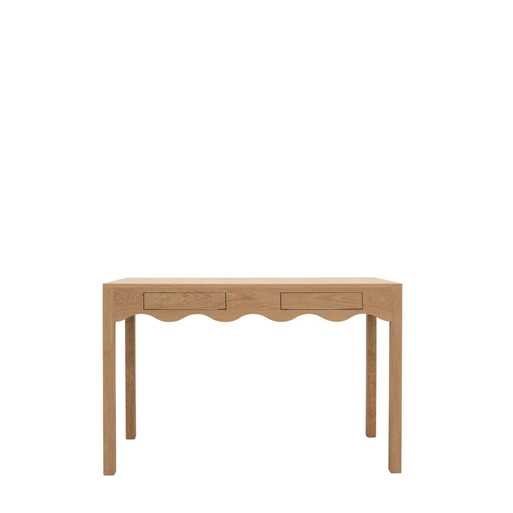 Skoggen Wave Oak Console Table White Background View