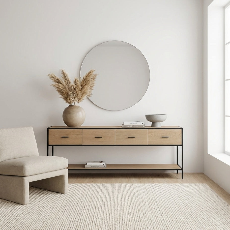 Soho Drawer Console Table Indoor Perspective View 2