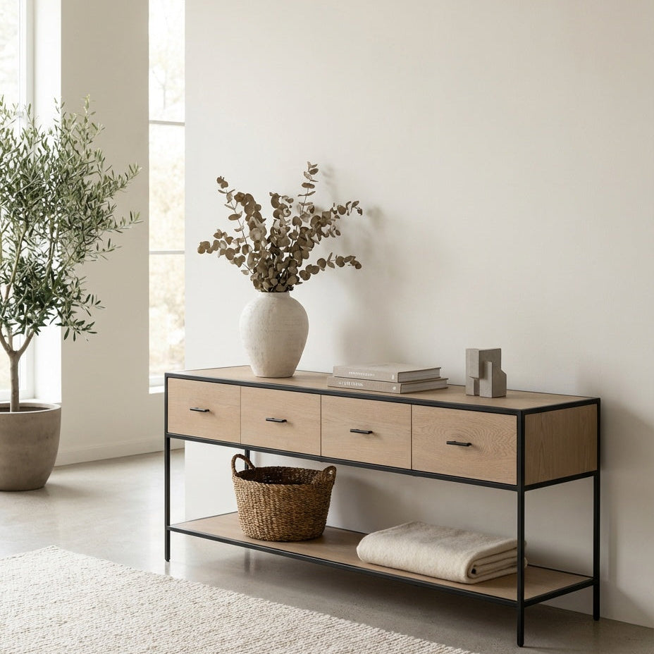 Soho Drawer Console Table Indoor Perspective View 3