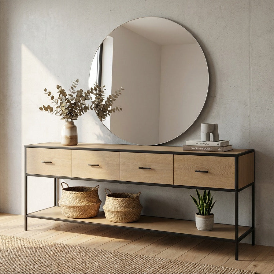 Soho Drawer Console Table Indoor Perspective View 4