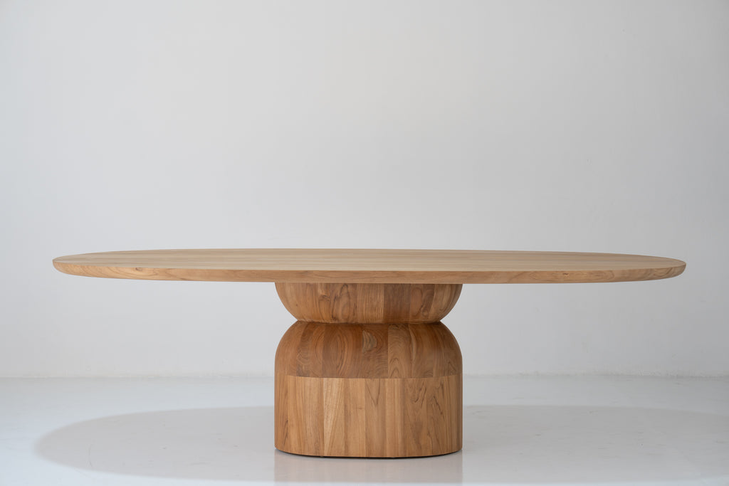 Sole Teak Dining Table Front View 6