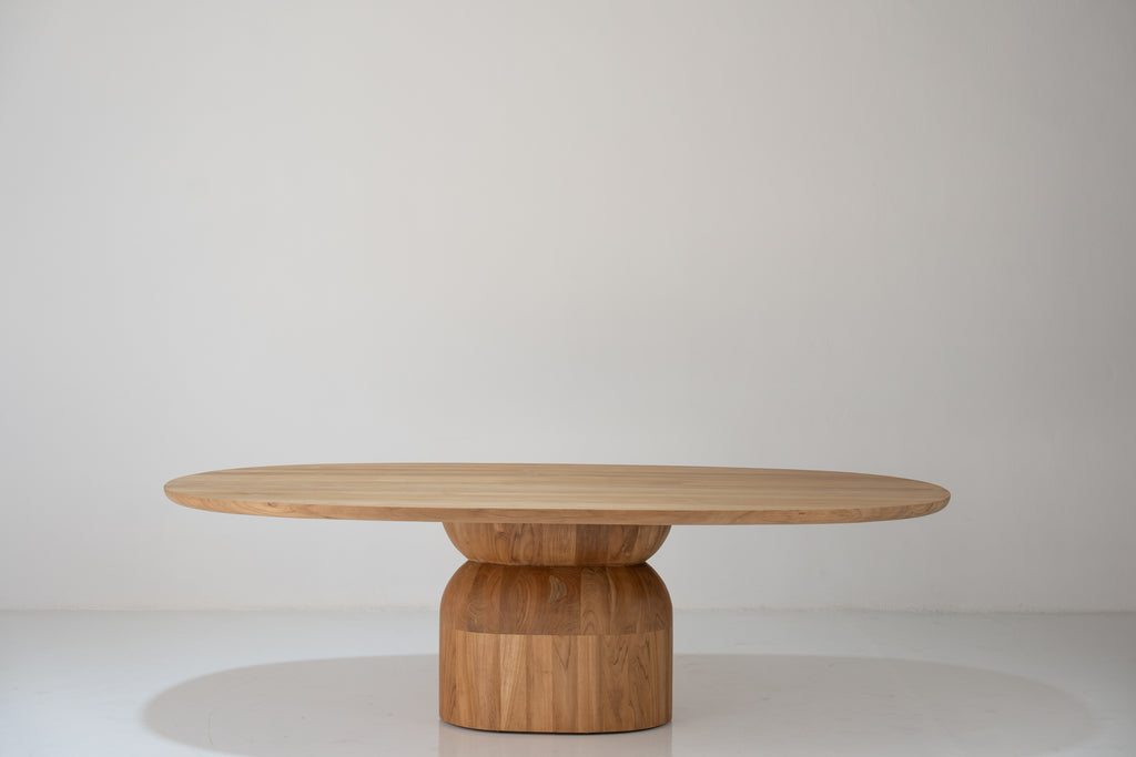 Sole Teak Dining Table Front View 7