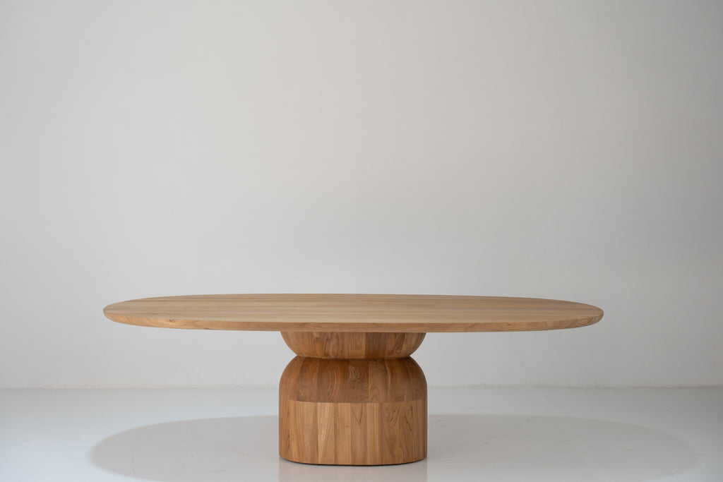Sole Teak Dining Table Front View 8