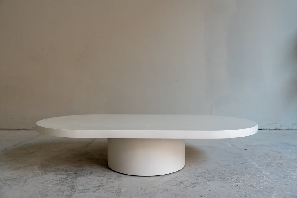 Soothe Oval Micro Cement Coffee Table Front View 2
