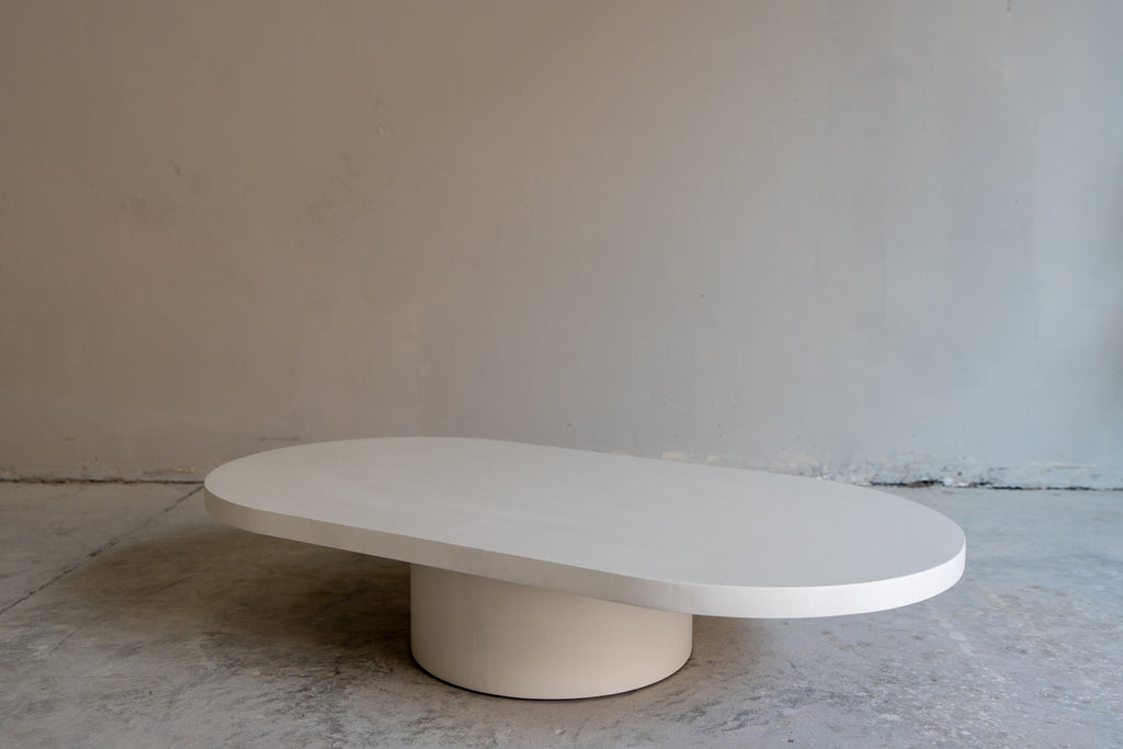 Soothe Oval Micro Cement Coffee Table Perspective View 1