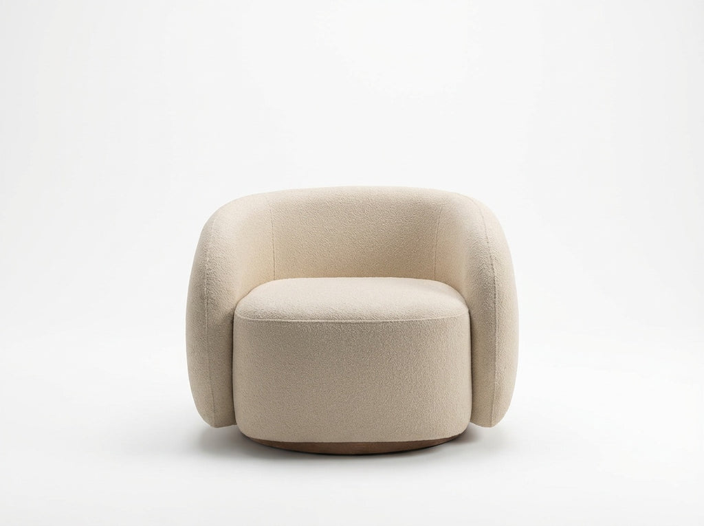 Sora Bouclé Lounge Chair Front View 1