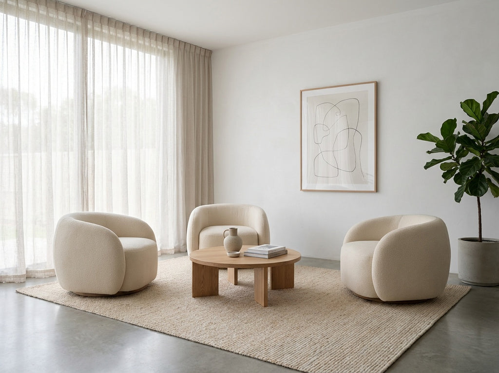 Sora Bouclé Lounge Chair Indoor View 1