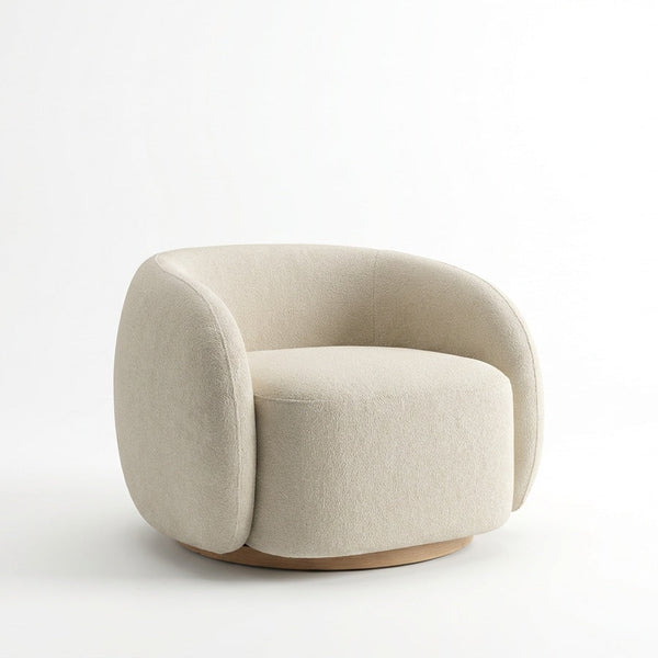 Sora Bouclé Lounge Chair Perspective View 1