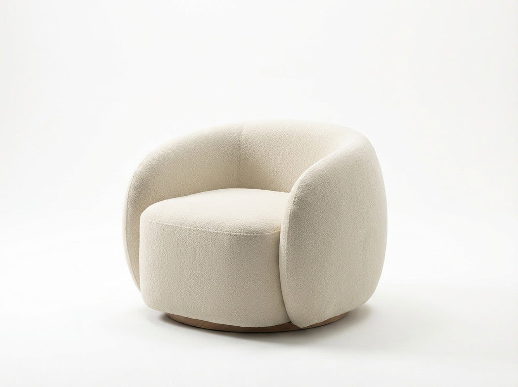 Sora Bouclé Lounge Chair Perspective View 2