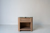Sorrento Marble & Oak Nightstand – Cipollino Green Front View 2