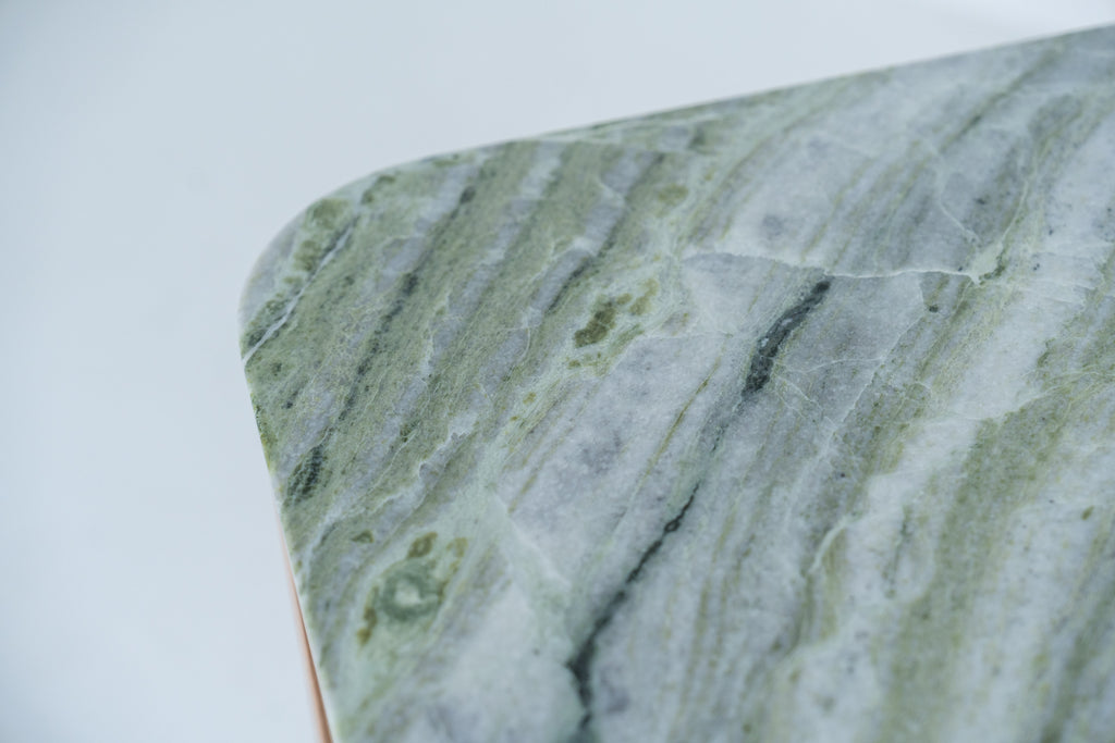 Sorrento Marble & Oak Nightstand – Cipollino Green Perspective View 15