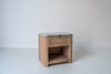 Sorrento Marble & Oak Nightstand – Cipollino Green Perspective View 1