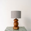 Stacked Teak Table Lamp Front Perspective View 02