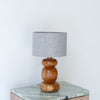 Stacked Teak Table Lamp Perspective View 02