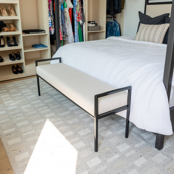 Steel & Linen Bench