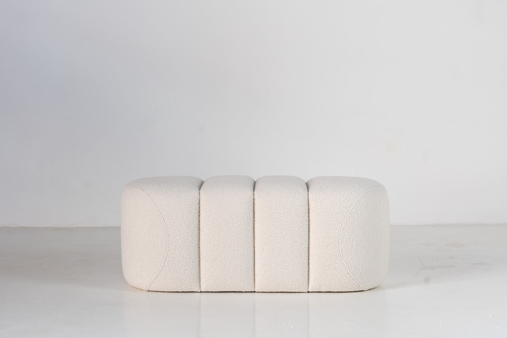 Sutton Boucle Bench Front View 01