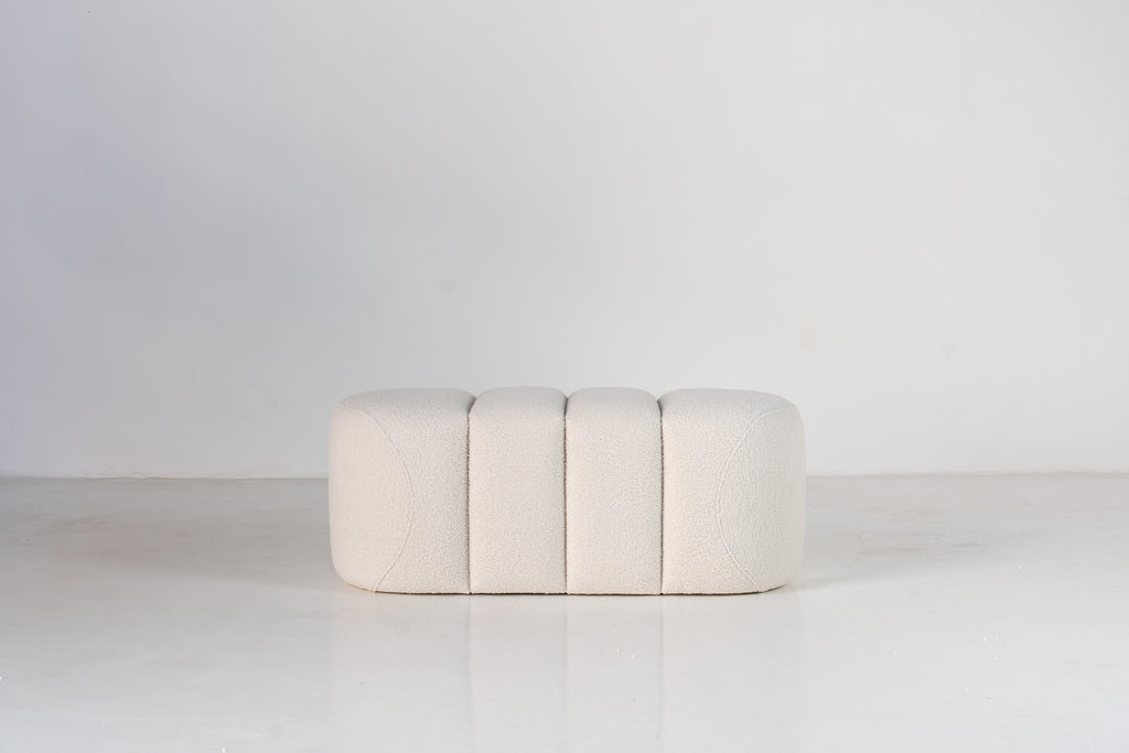 Sutton Boucle Bench Front View 02