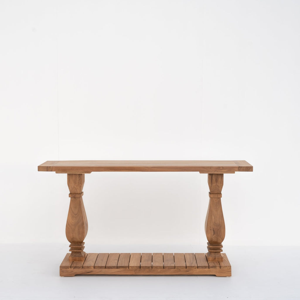 Tanjung Teak Console Table Front Perspective View 1