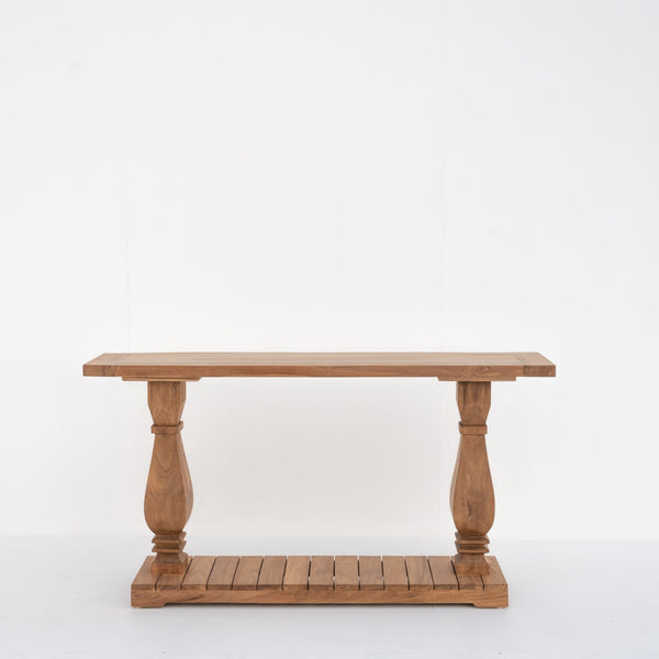 Tanjung Teak Console Table Front Perspective View 1
