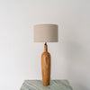 Teak Bottle Table Lamp Front Perspective View 1