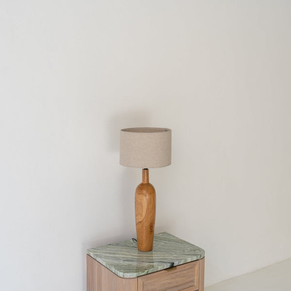 Teak Bottle Table Lamp Perspective_View 1
