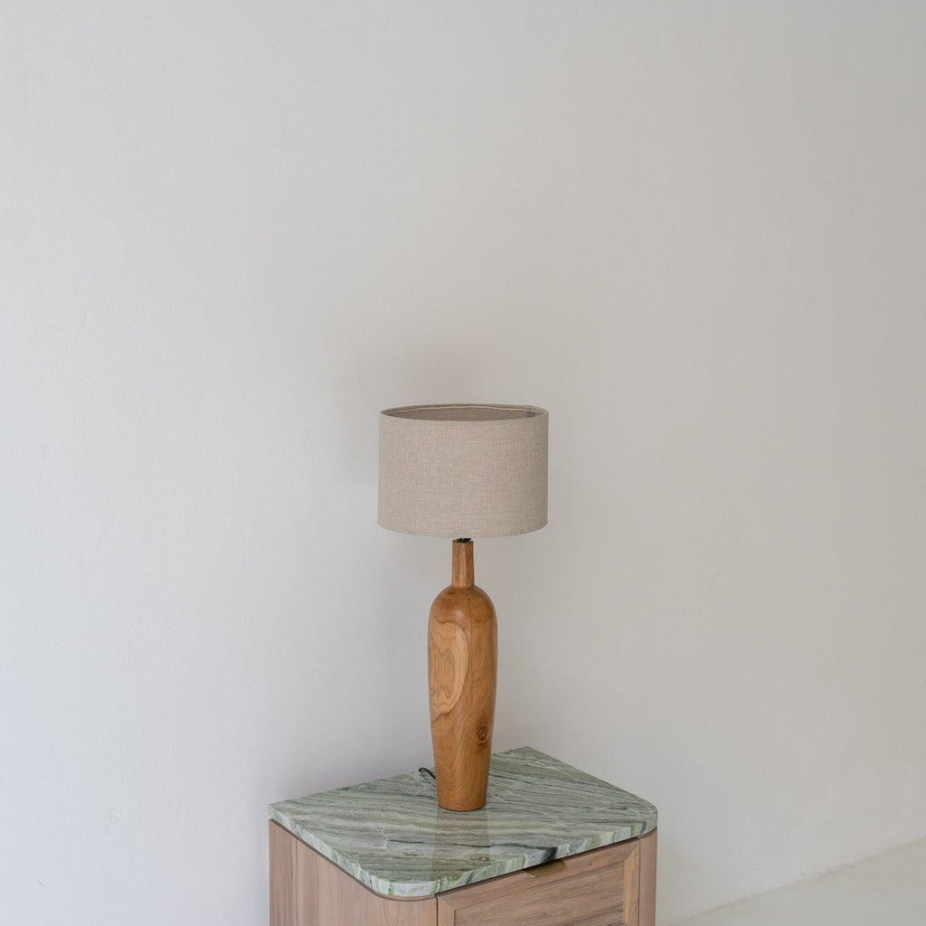 Teak Bottle Table Lamp Perspective View 2