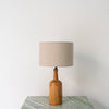 Teak Carafe Table Lamp Front Perspective View 1