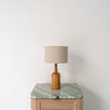 Teak Carafe Table Lamp Front Perspective View 2