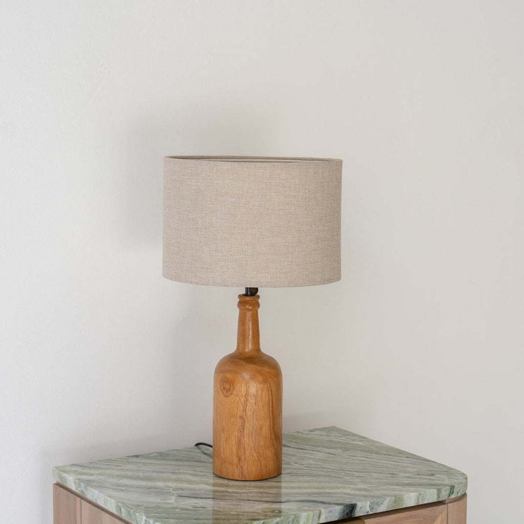 Teak Carafe Table Lamp Perspective View 2
