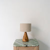 Teak Cone Table Lamp Front Perspective View 1