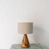 Teak Cone Table Lamp Front Perspective View 2 