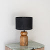 Teak Drum Shade Table Lamp Perspective View 2