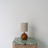 Teak Globe Table Lamp Front Perspective View 2