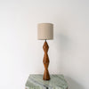 Teak Hourglass_ Table Lamp Front Perspective View 1