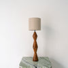 Teak Hourglass Table Lamp Front Perspective View 3