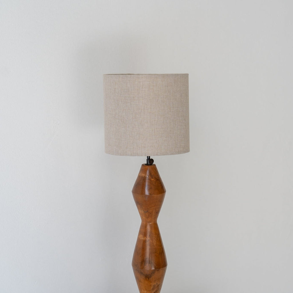 Teak Hourglass Table Lamp Perspective View 3