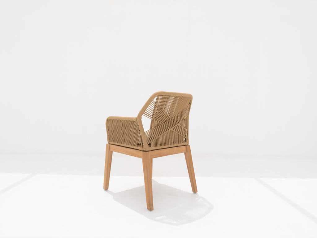 Teak & Rope Chair 2 Back view