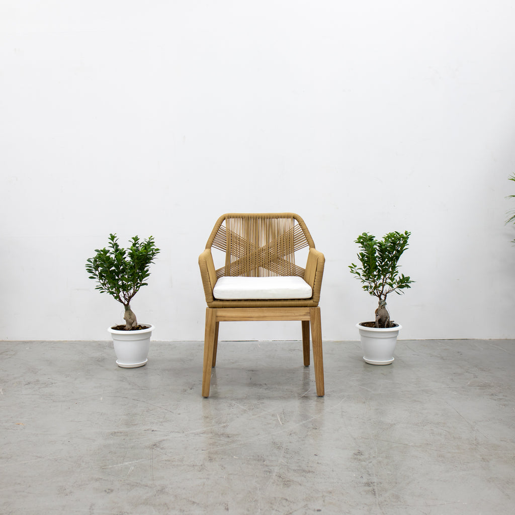 Teak & Rope Chair 2 Front view