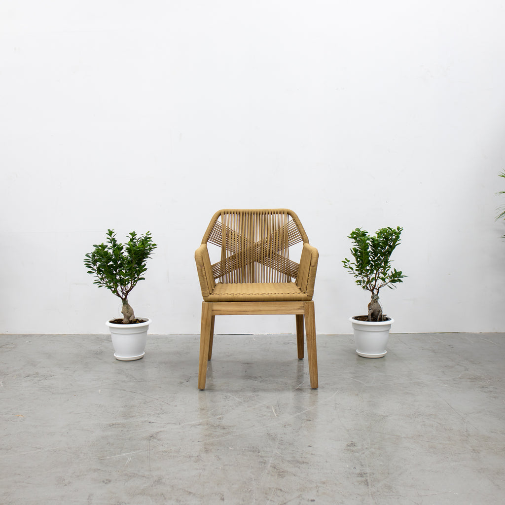 Teak & Rope Chair 2 Front view 2