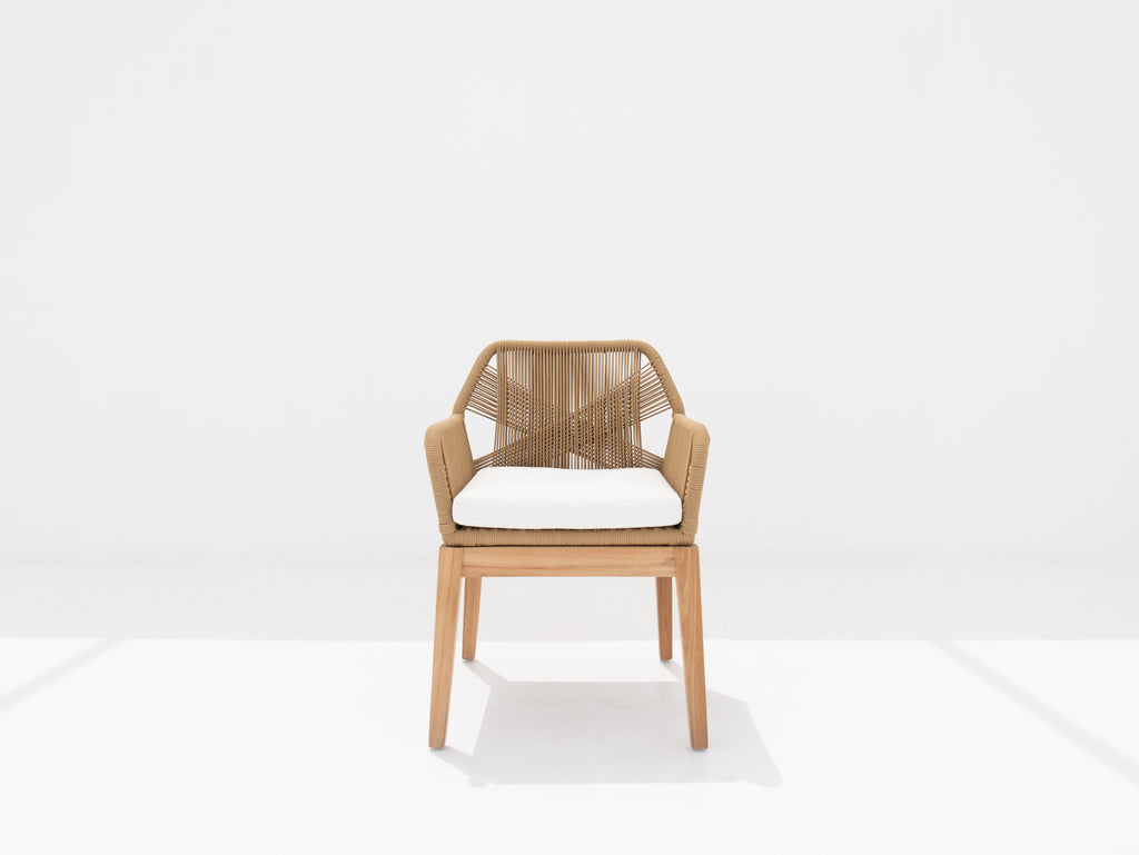 Teak & Rope Chair 2 Front view