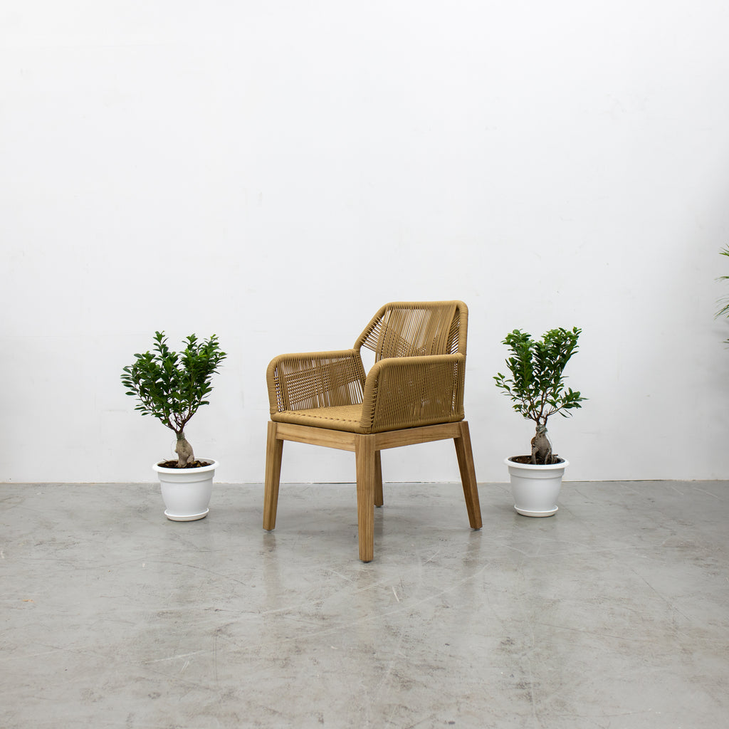 Teak & Rope Chair 2 Side view 3