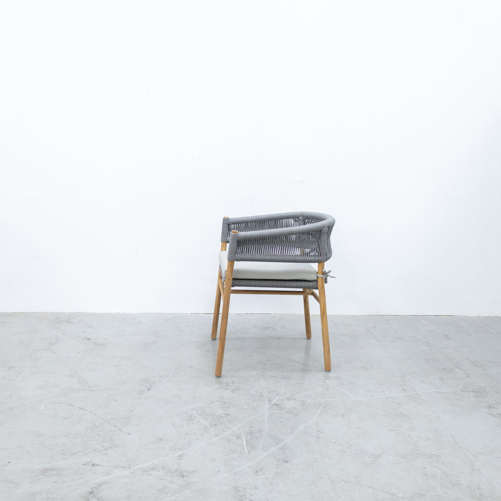 Teak & Rope Chair Side view 2