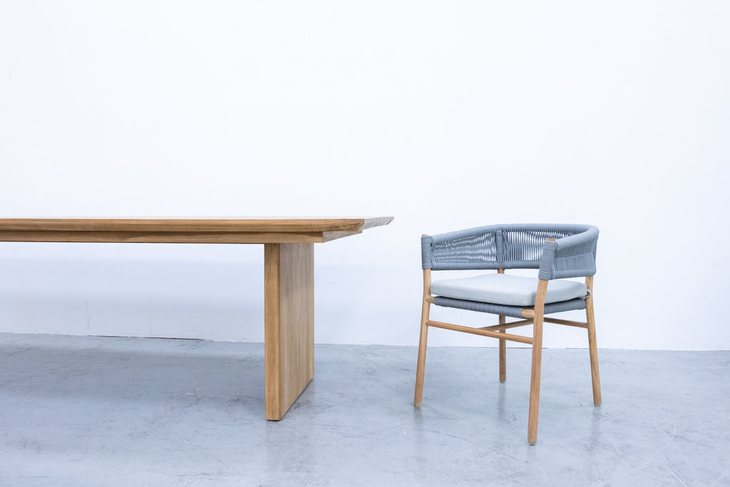 Teak & Rope Chair Side view 8