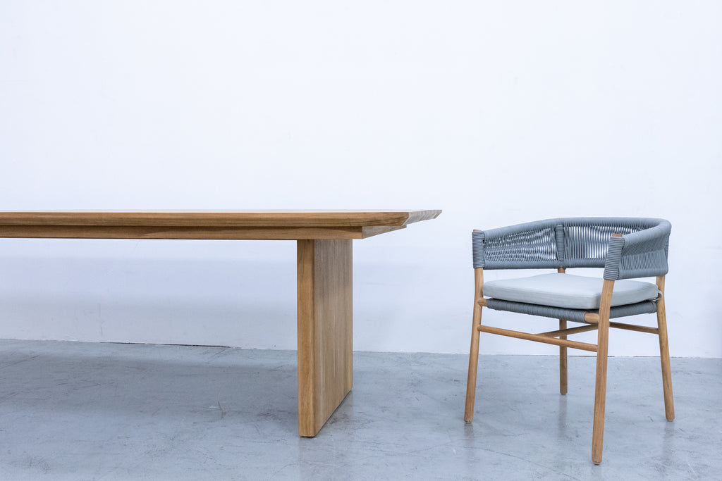 Teak & Rope Chair Side view 9