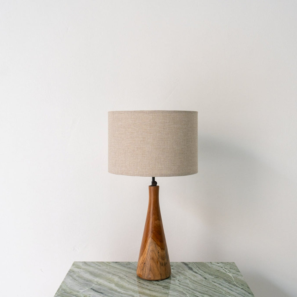 Teak Spire Table Lamp Front Perspective View 2 