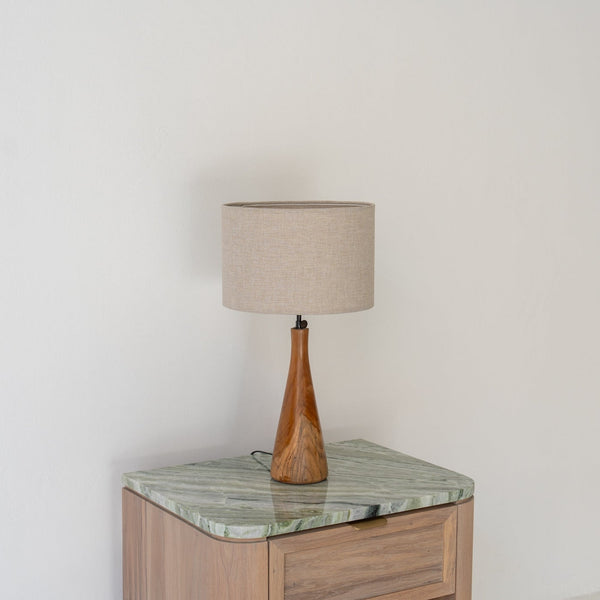 Teak Spire Table Lamp Perspective View 1