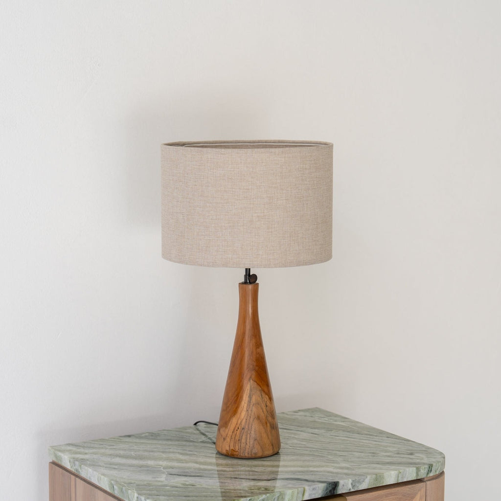 Teak Spire Table Lamp Perspective View 2